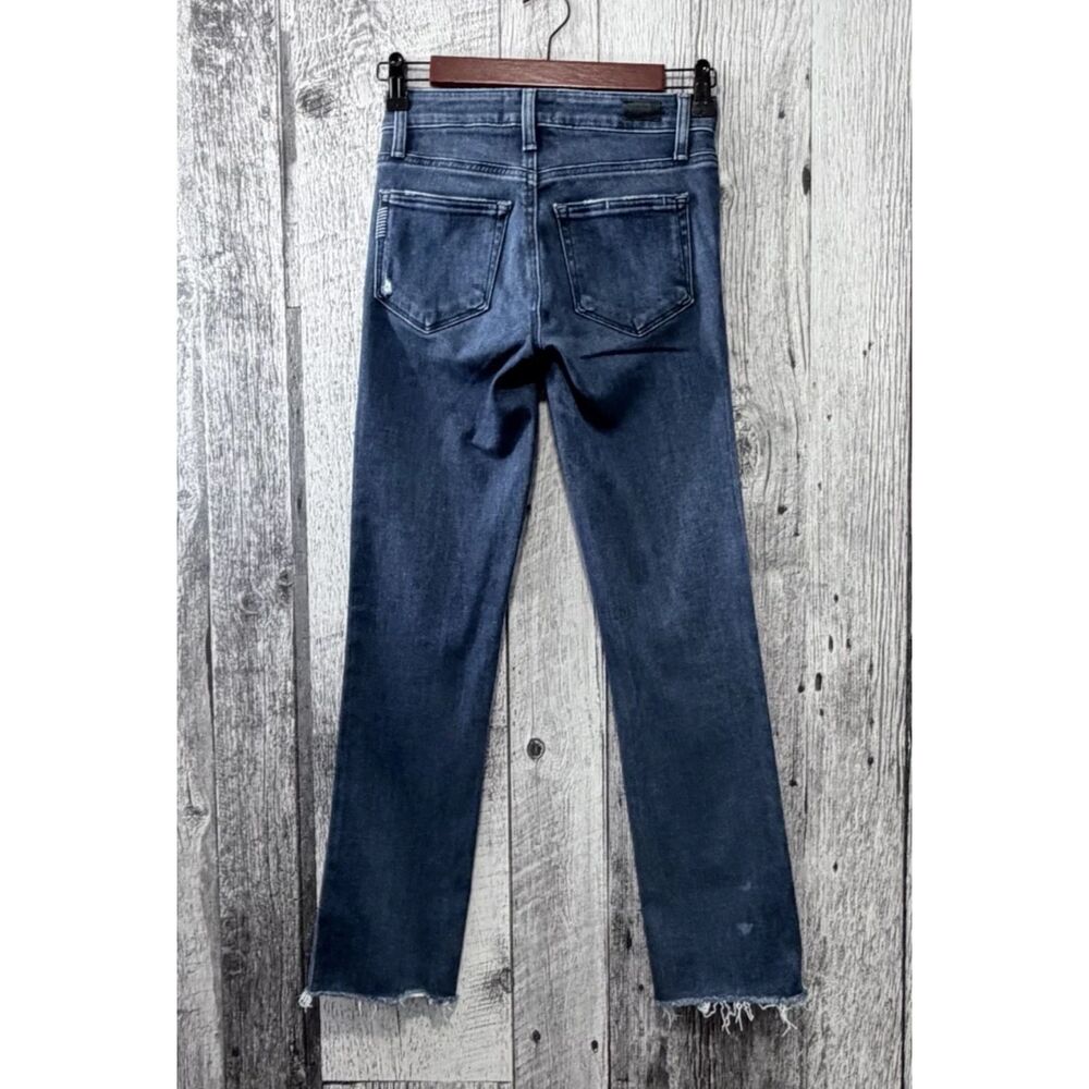 PAIGE Amber Straight Ankle Jeans Distressed Choppy Hem Womens 23 (Fit 24x27.5) - Picture 2 of 9